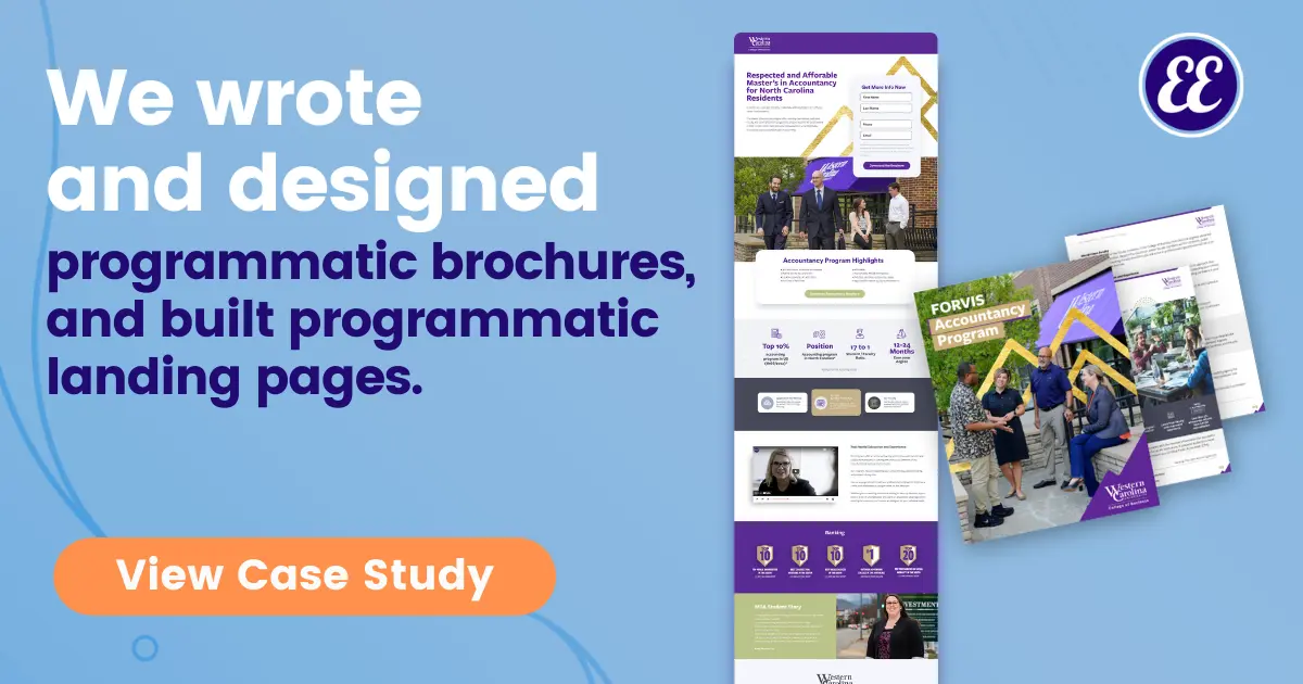 Higher Ed Brochure Landing Pages Marketing Services